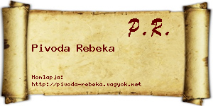 Pivoda Rebeka névjegykártya
